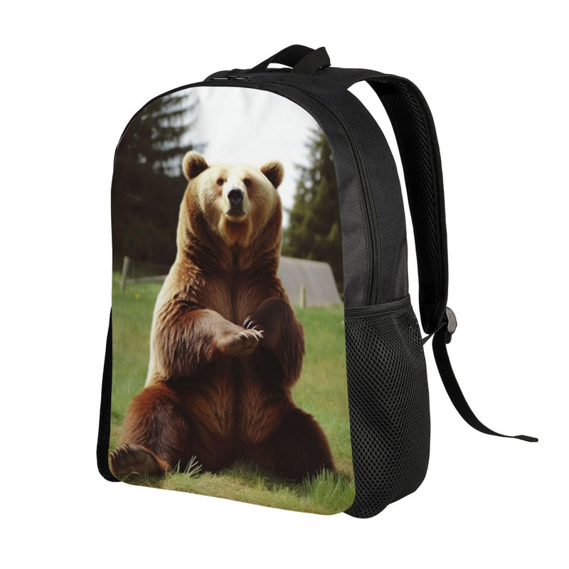PPTHSNVB Travel Laptop Backpack Hi Bear Sit on the lawn Carry On Backpack Casual Daypack Waterproof Business Work Bag
