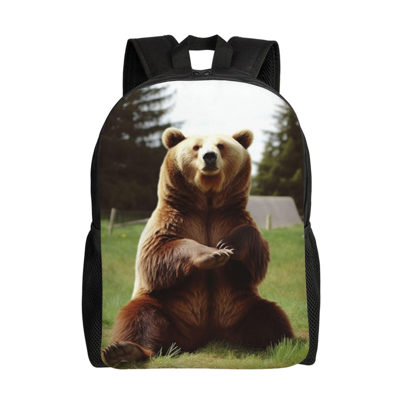 PPTHSNVB Travel Laptop Backpack Hi Bear Sit on the lawn Carry On Backpack Casual Daypack Waterproof Business Work Bag