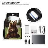 PPTHSNVB Travel Laptop Backpack Hi Bear Sit on the lawn Carry On Backpack Casual Daypack Waterproof Business Work Bag