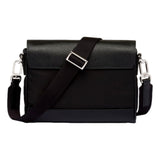 Prada Unisex Nero Black Re - Nylon Saffiano Silver Triangle Logo Messenger Crossbody Bag