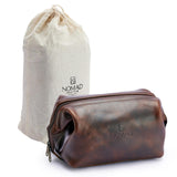 Premium Leather Travel Toiletry Bag for Men and Women, King - Size Dopp Kit with Waterproof Lining, Mens Toiletry Travel Bag, Men's Toiletry Bag, Mens Travel Bag Toiletry Kit, Leather Toiletry Bag Men