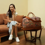 Pretty Colorful Travel Duffel Weekender Bag Overnight Bag Carry On with Shoe Compartment for Women HB - 10 (HS)