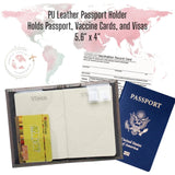 Pretty Little Passports Chrome Passport Cover Vaccine Card Holder Combo, Passport Holder with Vaccine Card Slot (Purple)