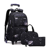 Primary Junior High Boys Rolling Backpacks Wheeled Bags Trolley School Bags Travel Luggage 3 in 1 Kids Bookbag Set with Lunch Bag | Backpacks4Less