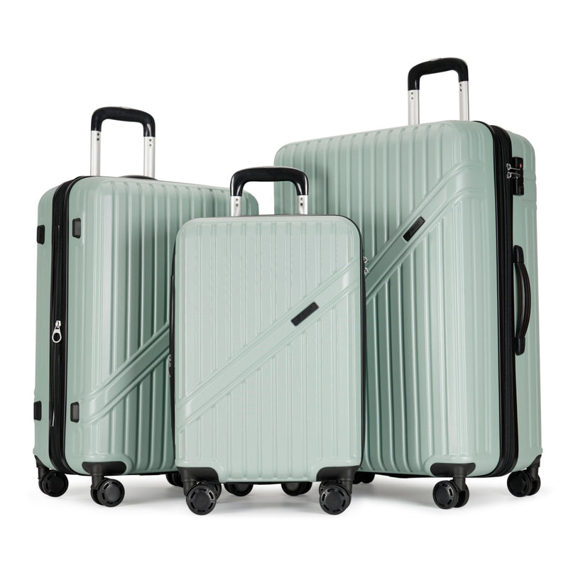 PRIMICIA GinzaTravel Luggage Sets 3 - Piece Expandable Suitcases with Wheels PC+ABS Durable Hardside Luggage sets TSA lock (Light green, 3 - Piece Set(20"/25"/29"))
