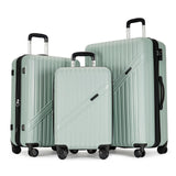 PRIMICIA GinzaTravel Luggage Sets 3-Piece Expandable Suitcases with Wheels PC+ABS Durable Hardside Luggage sets TSA lock (Light green, 3-Piece Set(20