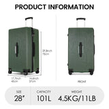 PRIMICIA GinzaTravel Trunk Luggage, 28 Inch Luggage with Spinner Wheels, Scratch resistant texture Lightweight PC material with TSA Lock (Dark Green)