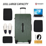 PRIMICIA GinzaTravel Trunk Luggage, 28 Inch Luggage with Spinner Wheels, Scratch resistant texture Lightweight PC material with TSA Lock (Dark Green)