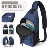 Pritent Crossbody Bags for Women Men Trendy Sling Bag Bakpack Casual Chest Bag with Convertible Shoulder Strap Travel Cross Body Bag for Hiking Traveling Outdoors(Blue)