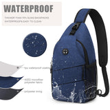 Pritent Crossbody Bags for Women Men Trendy Sling Bag Bakpack Casual Chest Bag with Convertible Shoulder Strap Travel Cross Body Bag for Hiking Traveling Outdoors(Blue)