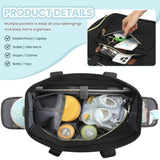 Pritent Diaper Bag Tote for Working Mom, Large Travel Diaper Tote for Mom and Dad with 14 Inch Laptop Sleeve, Mommy Maternity Travel Baby Bag for Boys and Girls, Black