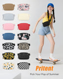 Pritent Fanny Packs for Women Cross Body Bag Waterproof Belt Bag with Adjustable Strap and Zipper Back Pocket Small Crossbody Bags Fashion Waist Packs for Workout Travelling(Black)