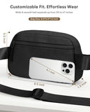 Pritent Fanny Packs for Women Cross Body Bag Waterproof Belt Bag with Adjustable Strap and Zipper Back Pocket Small Crossbody Bags Fashion Waist Packs for Workout Travelling(Black)