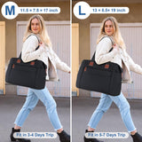 Pritent Travel Duffle Bag, Waterproof Weekender Overnight Hospital Bags for Women Men with Toiletry Bag Lightweight Personal Item Duffle Gym Bag for Travel, Airplanes, Sports(Black, Medium)