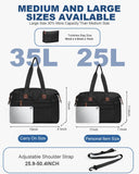 Pritent Travel Duffle Bag, Waterproof Weekender Overnight Hospital Bags for Women Men with Toiletry Bag Lightweight Personal Item Duffle Gym Bag for Travel, Airplanes, Sports(Black, Medium)