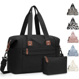 Pritent Travel Duffle Bag, Waterproof Weekender Overnight Hospital Bags for Women Men with Toiletry Bag Lightweight Personal Item Duffle Gym Bag for Travel, Airplanes, Sports(Black, Medium)
