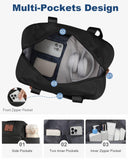 Pritent Travel Duffle Bag, Waterproof Weekender Overnight Hospital Bags for Women Men with Toiletry Bag Lightweight Personal Item Duffle Gym Bag for Travel, Airplanes, Sports(Black, Medium)