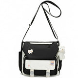PRLINJSK Cute Messenger Bag, Kawai Purse Gift for Teen Girls Women, Crossbody Shoulder Tote Bags with Accessories
