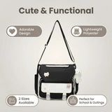 PRLINJSK Cute Messenger Bag, Kawai Purse Gift for Teen Girls Women, Crossbody Shoulder Tote Bags with Accessories