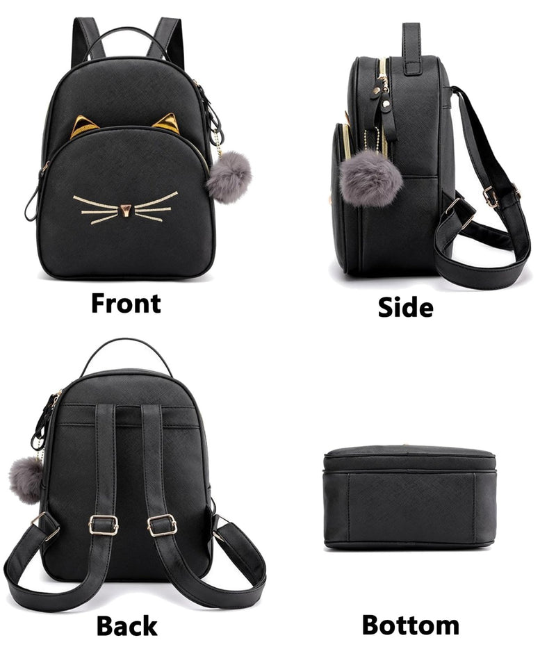 PRLINJSK Mini Backpack for Girls Teens Women Small Cat Backpack Purse