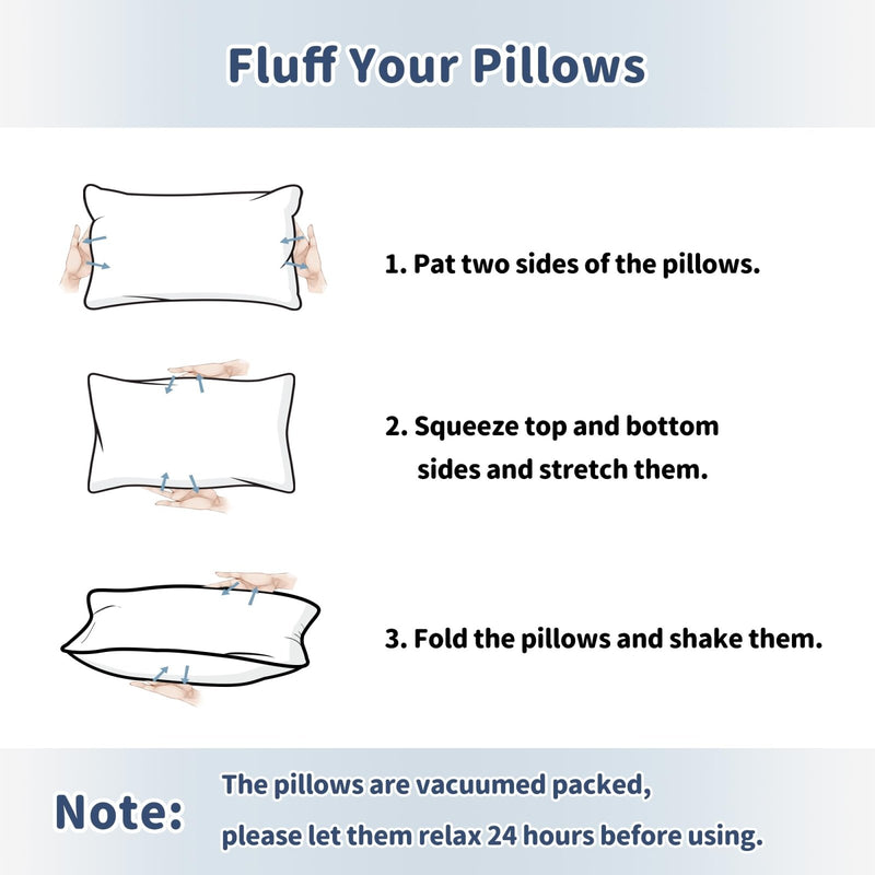 Pro Goleem Small Pillow 11"x7"x2.5" for Travel and Camping with Name Tag Mini Tiny Pillow for Room Couch Sofa Chair and Outdoor Car Air Nap Neck Lumbar Knee Rest Pillows, Navy Blue