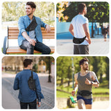 ProCase Fanny Pack Waist Packs for Men Women, Waist Bag Hip Pack for Travel Hiking Running Outdoor Sports - Black, Medium