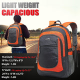 ProEtrade Backpack Bookbag for College Sturdy Travel Business Hiking Fit Laptop Up to 15.6 Inch Multi Compartment Gifts for Men Women Night Light Reflective (Orange)