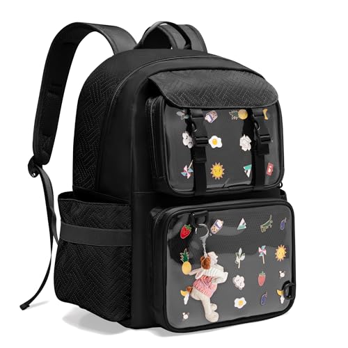 Prokva Ita Bag with Insert, Pin Display Backpack with Clear Window, Black | Backpacks4Less