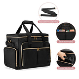 Prokva Rolling Teacher Bag with Wheels, Teacher Tote Bag with Detachable Trolley, Fits for 15.6" Laptop, Black (Patent Design)