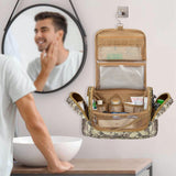 Prokva Tactical Toiletry Travel Bag for Men, Hanging Dopp Kit Hygiene Bag Shower Organizer with Hook for Toiletries and Shaving Care, Desert Yellow (Empty Bag)