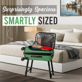 Props 22” Luxury Carry on luggage with wheels - Built - In Desk Luggage Stand - TSA Approved rolling carry on suitcase - Expandable & Lightweight airport luggage for Business Travel (Sage)