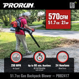 PRORUN, 51.7cc 570 CFM 2 - Cycle Backpack Blower, Model PBB2417