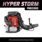 PRORUN PBB3000 Gas Backpack Leaf Blower, 79.9cc Commercial - Grade, 250 MPH, 1125 CFM, 50N