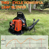 PROYAMA 72CC Gas Backpack Leaf Blower, 2 - Cycle 880CFM 275MPH Gas Powered Engine, 2 in 1 Nozzle Low Vibration and Ergonomic Design with Cruise Control for Outdoor GardenYard Cleaning and Snow Removal