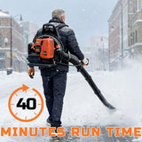 PROYAMA 72CC Gas Backpack Leaf Blower, 2 - Cycle 880CFM 275MPH Gas Powered Engine, 2 in 1 Nozzle Low Vibration and Ergonomic Design with Cruise Control for Outdoor GardenYard Cleaning and Snow Removal