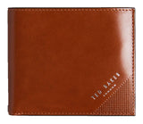 Prugs Embossed Corner Leather Bifold Coin Wallet, Tan, One Size