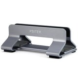 Psitek Aluminum Vertical Laptop Stand Dock Holder, Adjustable Slot Width 12 - 42mm, Space - Saving Upright Storage for MacBook and Laptops
