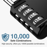 Puroma 2 Pack Combination Lock for Locker 4 Digit Outdoor Waterproof Padlock for School, Gym, Sports, Fence, Toolbox, Gate, Case, Outdoor, Hasp Storage (Black)