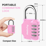 Puroma 2 Pack Combination Lock for Locker 4 Digit Outdoor Waterproof Padlock for School, Gym, Sports, Fence, Toolbox, Gate, Case, Outdoor, Hasp Storage (Pink)