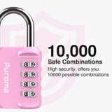 Puroma 2 Pack Combination Lock for Locker 4 Digit Outdoor Waterproof Padlock for School, Gym, Sports, Fence, Toolbox, Gate, Case, Outdoor, Hasp Storage (Pink)