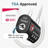 Puroma 2 Pack Luggage Locks TSA Approved, TSA Locks for Luggage Travel Lock Black Resettable Combination Zinc Alloy for Suitcase, Backpack, Laptop Bag, Gym Locker, Toolbox