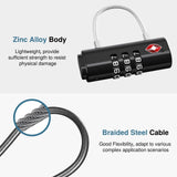 Puroma 2 Pack Luggage Locks TSA Approved, TSA Locks for Luggage Travel Lock Black Resettable Combination Zinc Alloy for Suitcase, Backpack, Laptop Bag, Gym Locker, Toolbox