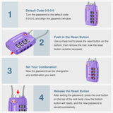 Puroma 2 Pack TSA Approved Luggage Locks, 4 Digit Combination Travel Cable Locks Resettable Code Lock with Zinc Alloy Body for Suitcase, Toolbox, Backpack, Bag, Gym Locker (Basic Purple)