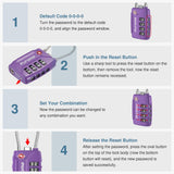 Puroma 2 Pack TSA Approved Luggage Locks, 4 Digit Combination Travel Cable Locks Resettable Code Lock with Zinc Alloy Body for Suitcase, Toolbox, Backpack, Bag, Gym Locker (Basic Purple Dark)