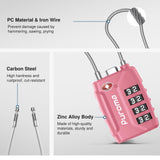 Puroma 2 Pack TSA Approved Luggage Locks, 4 Digit Combination Travel Locks Resettable Code Lock with Zinc Alloy Body for Suitcase, Toolbox, Backpack, Bag, Gym Locker (Basic Pink Rose)