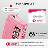 Puroma 2 Pack TSA Approved Luggage Locks, 4 Digit Combination Travel Locks Resettable Code Lock with Zinc Alloy Body for Suitcase, Toolbox, Backpack, Bag, Gym Locker (Basic Pink Rose)