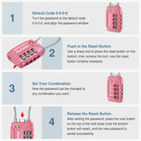 Puroma 2 Pack TSA Approved Luggage Locks, 4 Digit Combination Travel Locks Resettable Code Lock with Zinc Alloy Body for Suitcase, Toolbox, Backpack, Bag, Gym Locker (Basic Pink Rose)