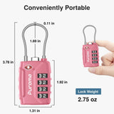Puroma 2 Pack TSA Approved Luggage Locks, 4 Digit Combination Travel Locks Resettable Code Lock with Zinc Alloy Body for Suitcase, Toolbox, Backpack, Bag, Gym Locker (Basic Pink Rose)
