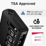 Puroma TSA Approved Luggage Travel Locks with Open Alert Indicator, 4 Digit Combination Resettable Code Zinc Alloy Lock for Suitcase, Backpack, Bag, Toolbox, Locker (2 Pack, Black)
