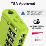 Puroma TSA Approved Luggage Travel Locks with Open Alert Indicator, 4 Digit Combination Resettable Code Zinc Alloy Lock for Suitcase, Backpack, Bag, Toolbox, Locker (2 Pack, Green)